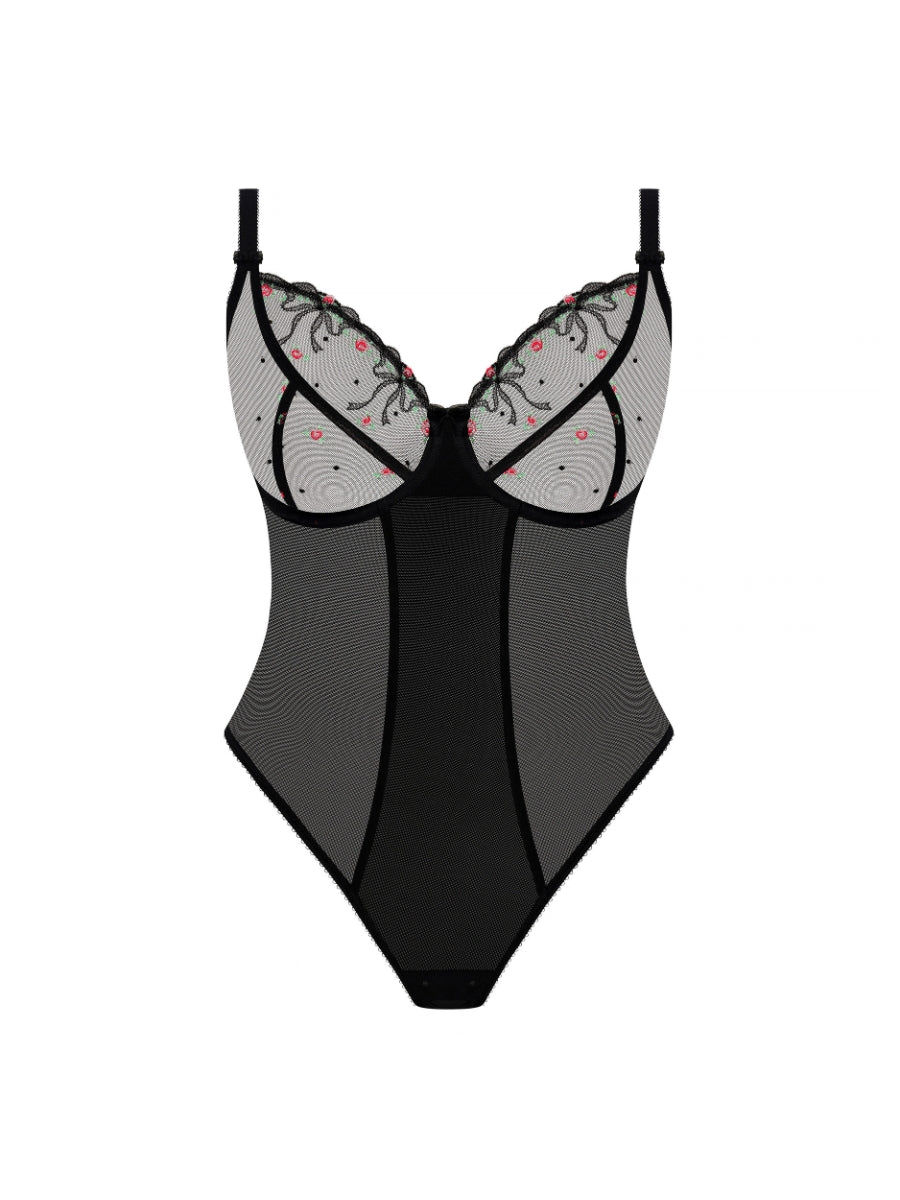 Tilly Sheer Bodysuit - Noir