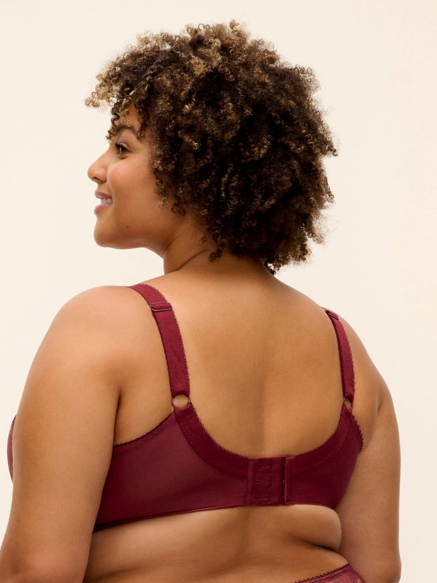 Kayla Banded Full Cup Bra - Cassis