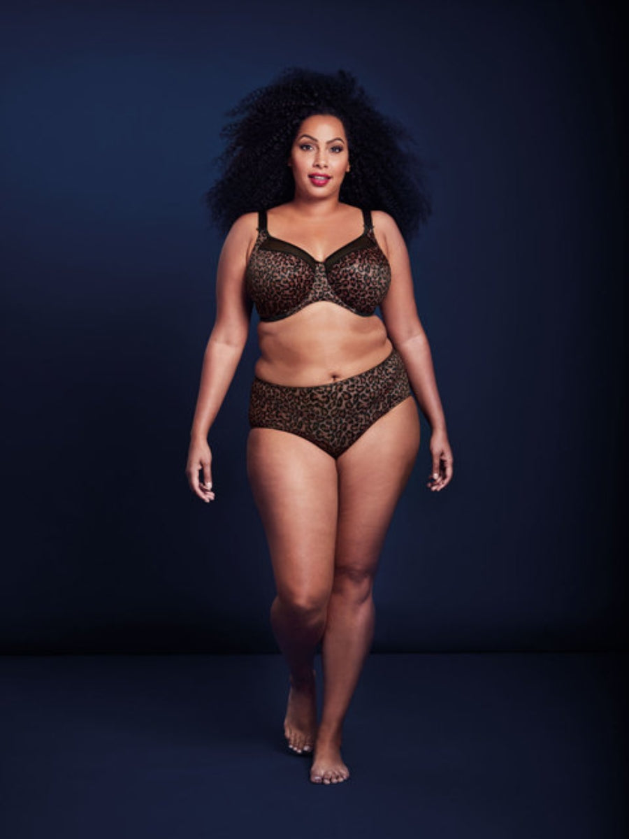 Kayla Banded Full Cup Bra - Dark Leopard