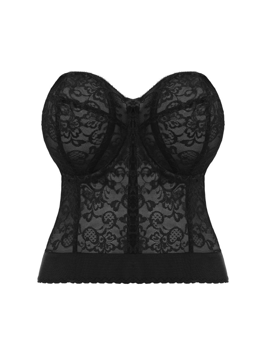 Lace Bridal Bustier - Black