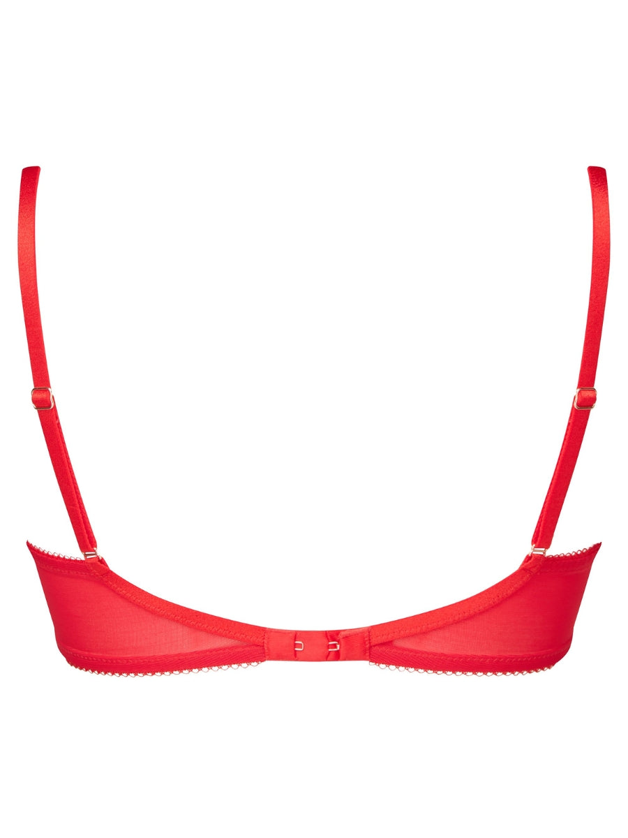 VIP Audacious Half Padded Plunge Bra - Red