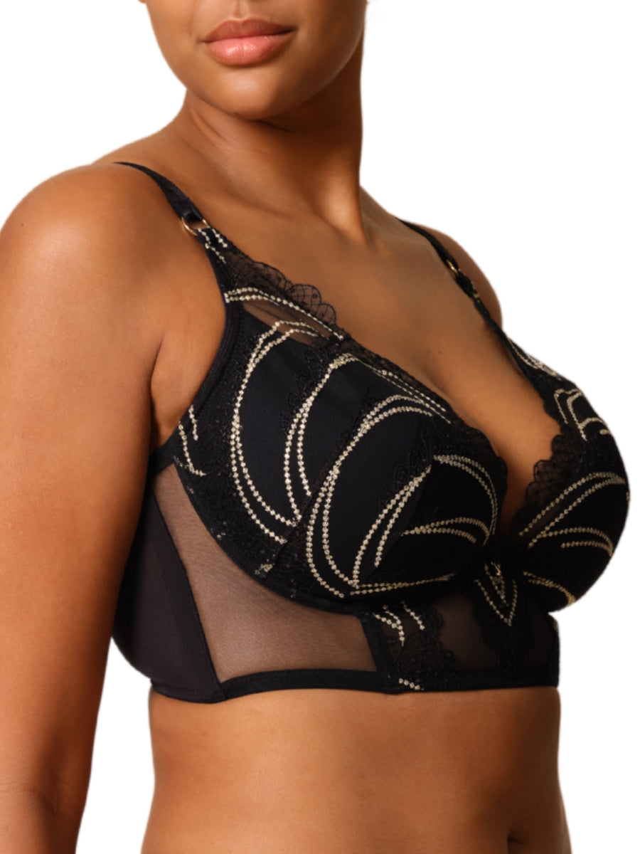 VIP Etoile Padded Longline Bra - Black