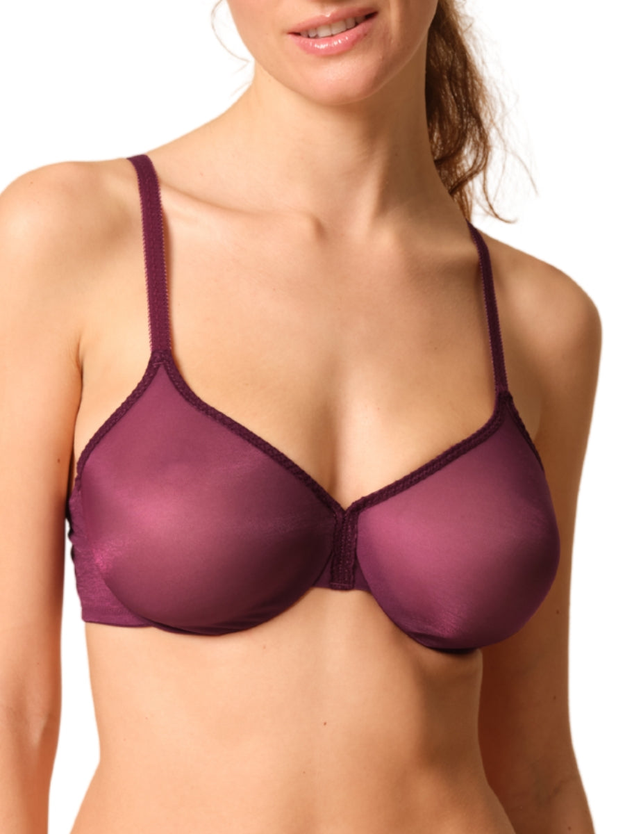 Glossies Sheer Moulded Bra - Grape Wine