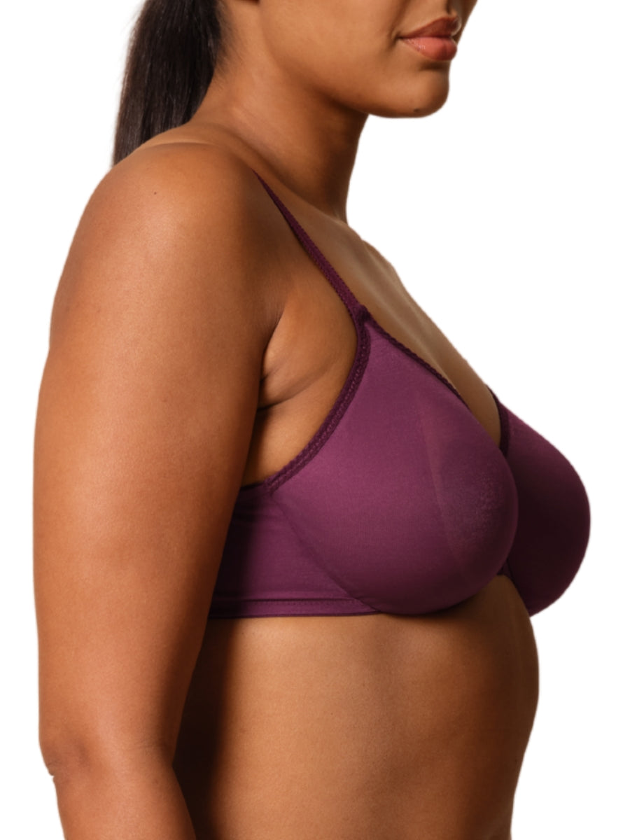 Glossies Sheer Moulded Bra - Grape Wine