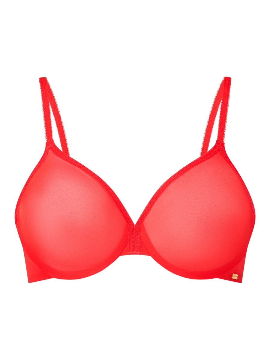 Glossies Sheer Moulded Bra - Salsa Red