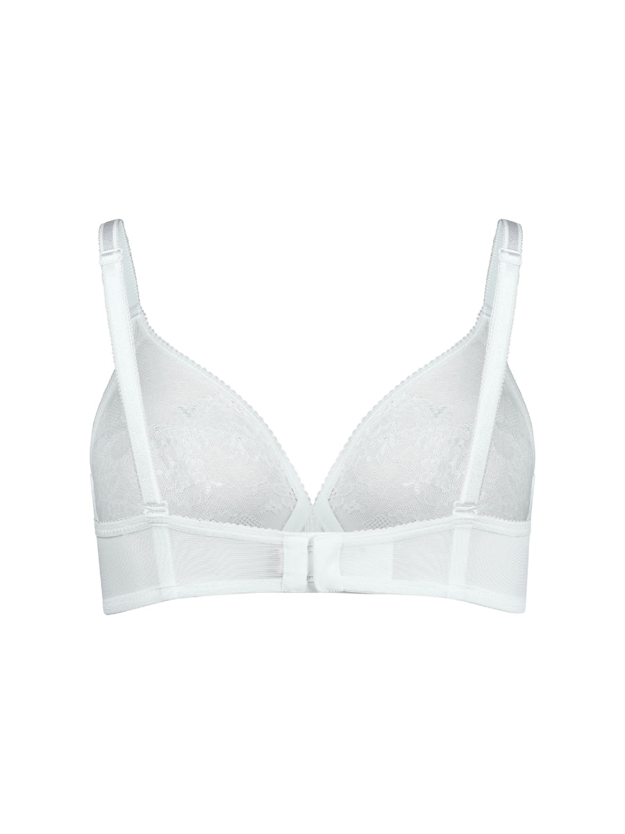 Glossies Lace Sheer Moulded Bra - White