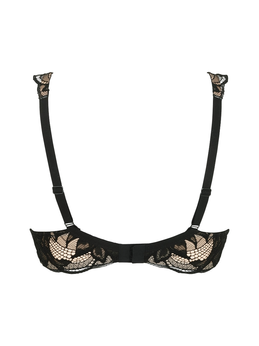 Lace Soirée Padded Plunge Bra - Black