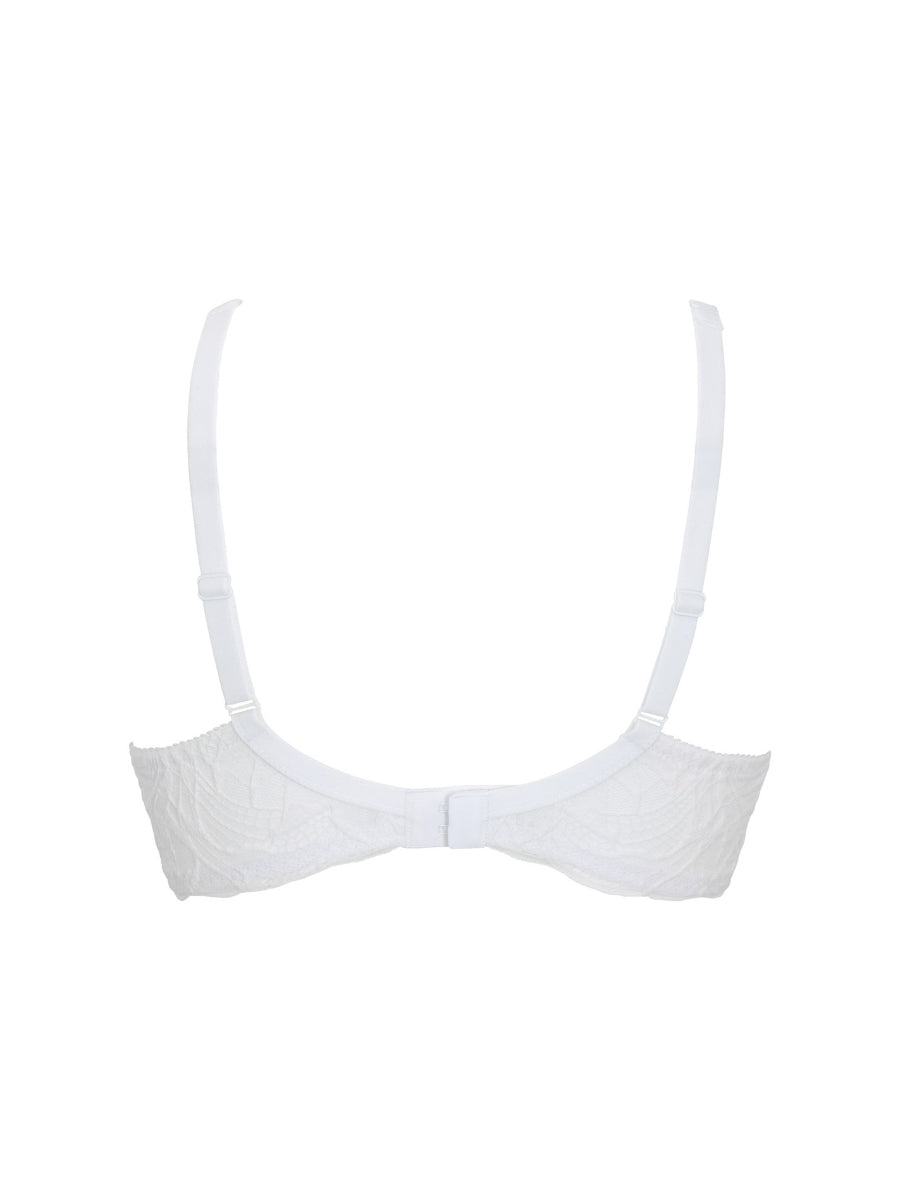 Lace Soirée Demi Balconette Bra - White