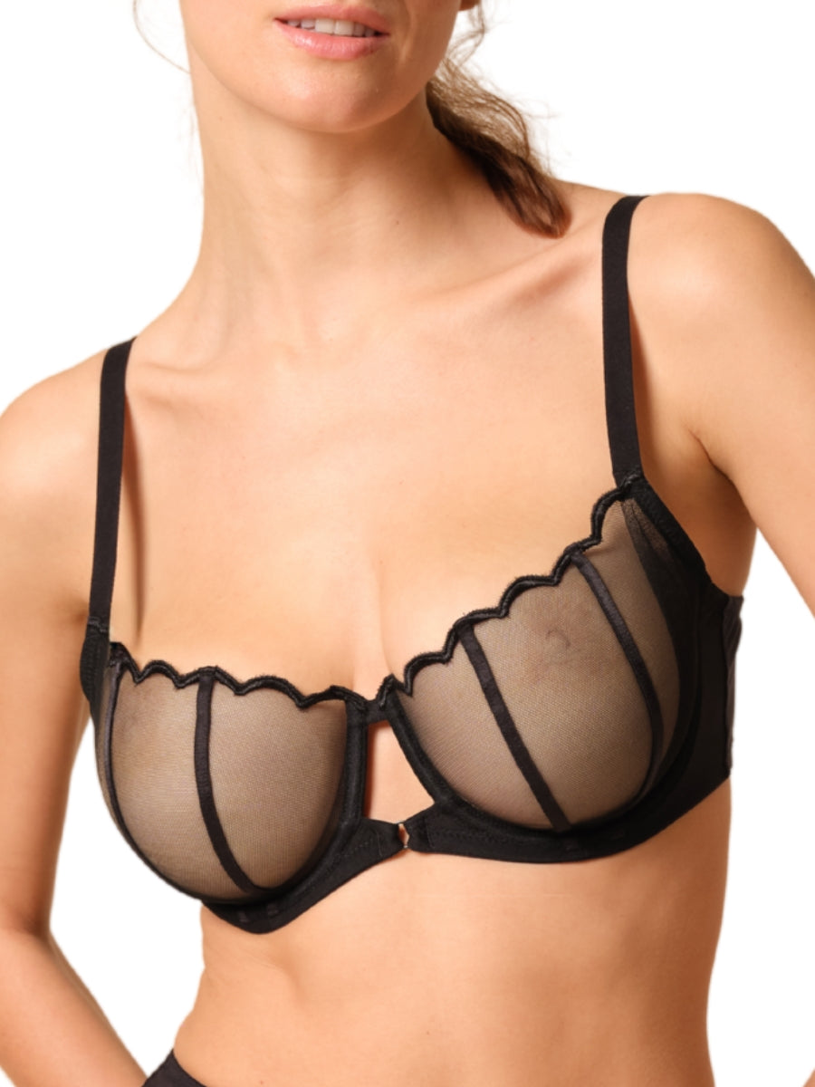 Obsession Balconette Bra - Black