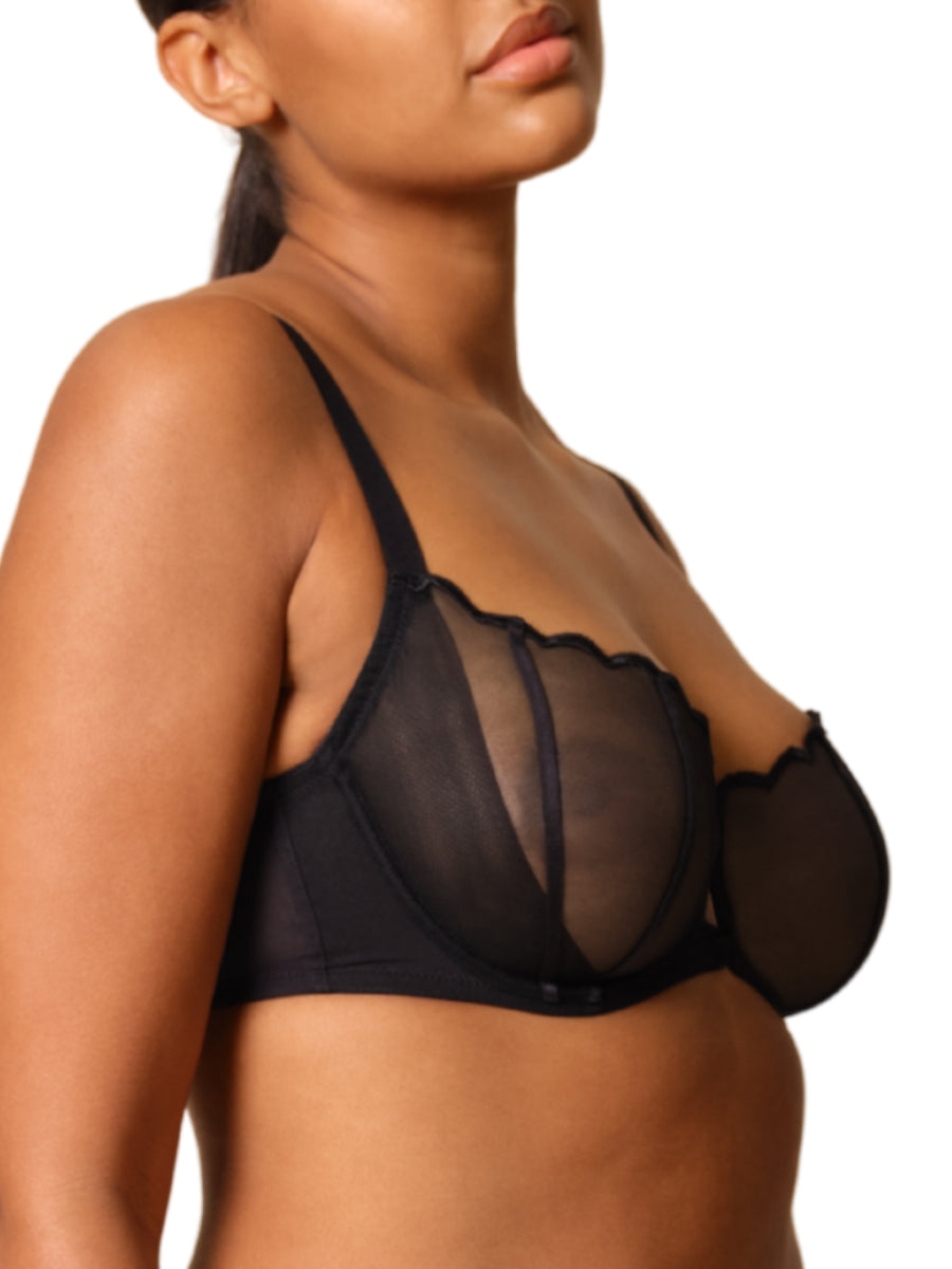 Obsession Balconette Bra - Black