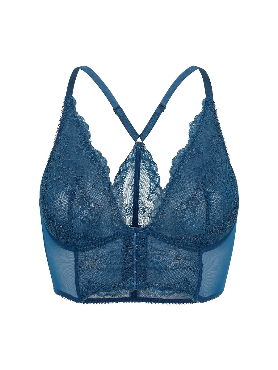 Superboost Lace Deep V Bralette - Deep Teal