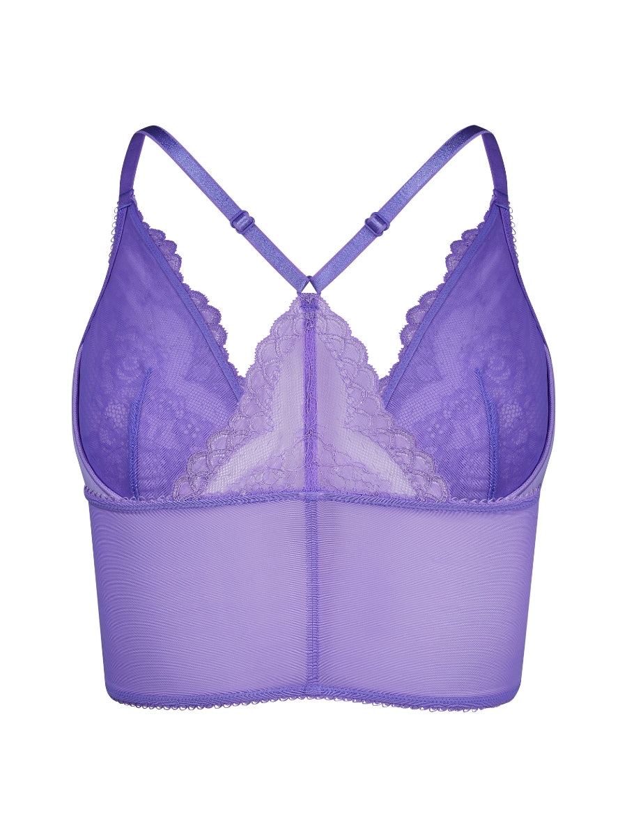 Superboost Lace Deep V Bralette - Purple Hebe