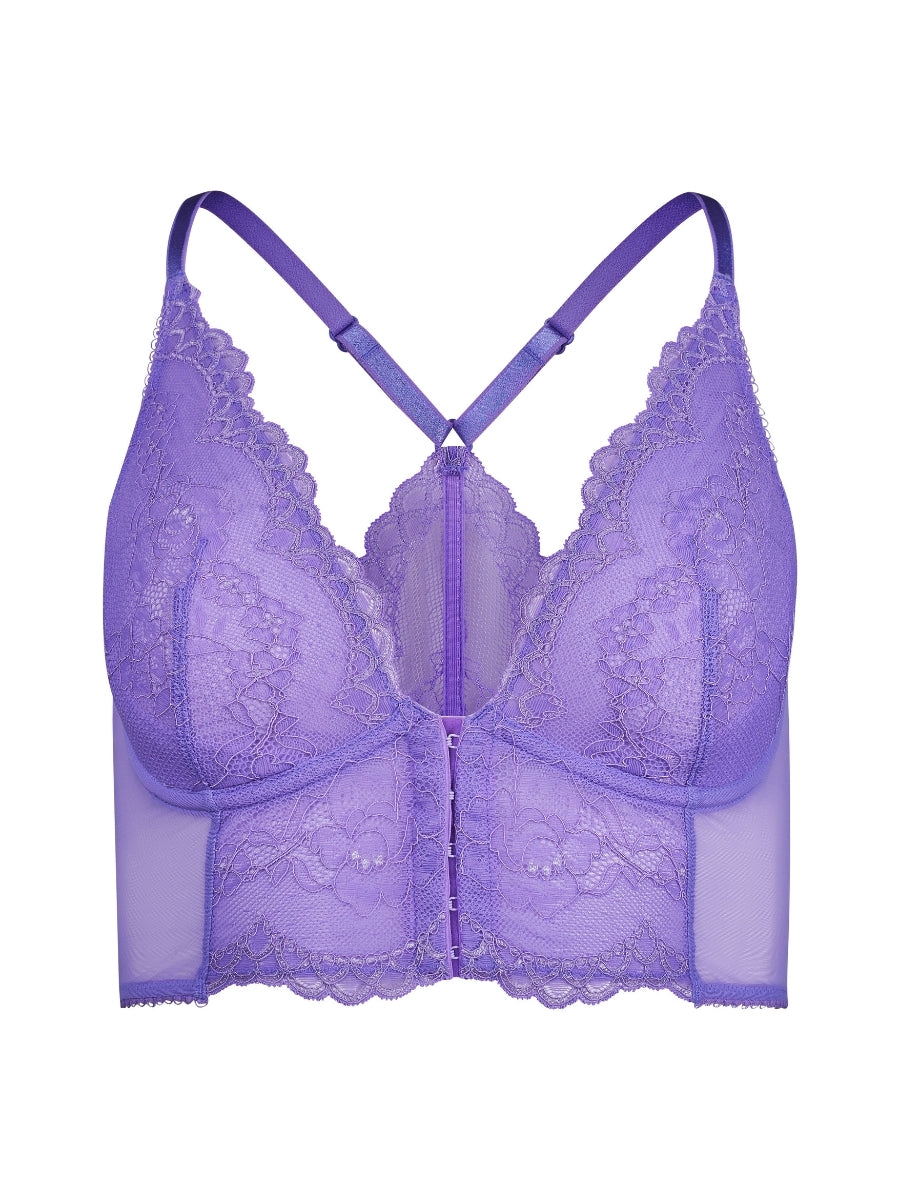 Superboost Lace Deep V Bralette - Purple Hebe