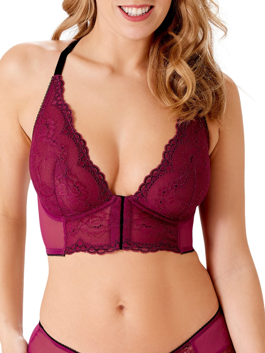 Superboost Lace Deep V Bralette - Purple Potion
