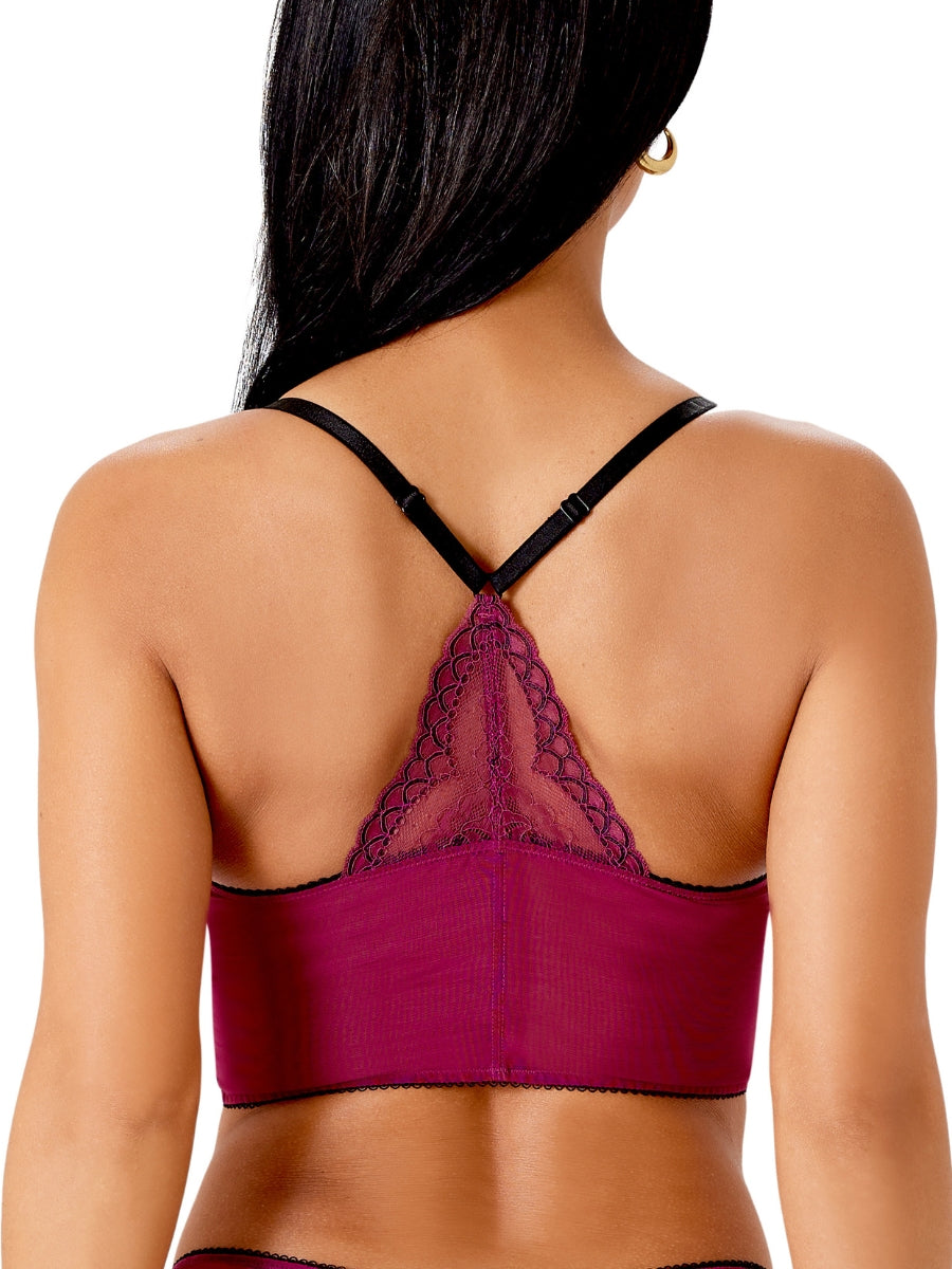 Superboost Lace Deep V Bralette - Purple Potion
