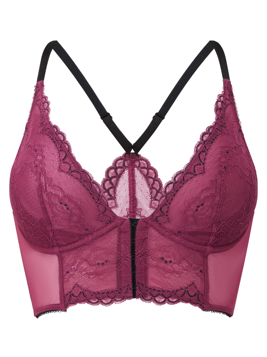 Superboost Lace Deep V Bralette - Purple Potion