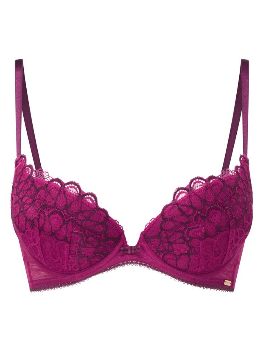 Swirl Plunge Bra - Raspberry