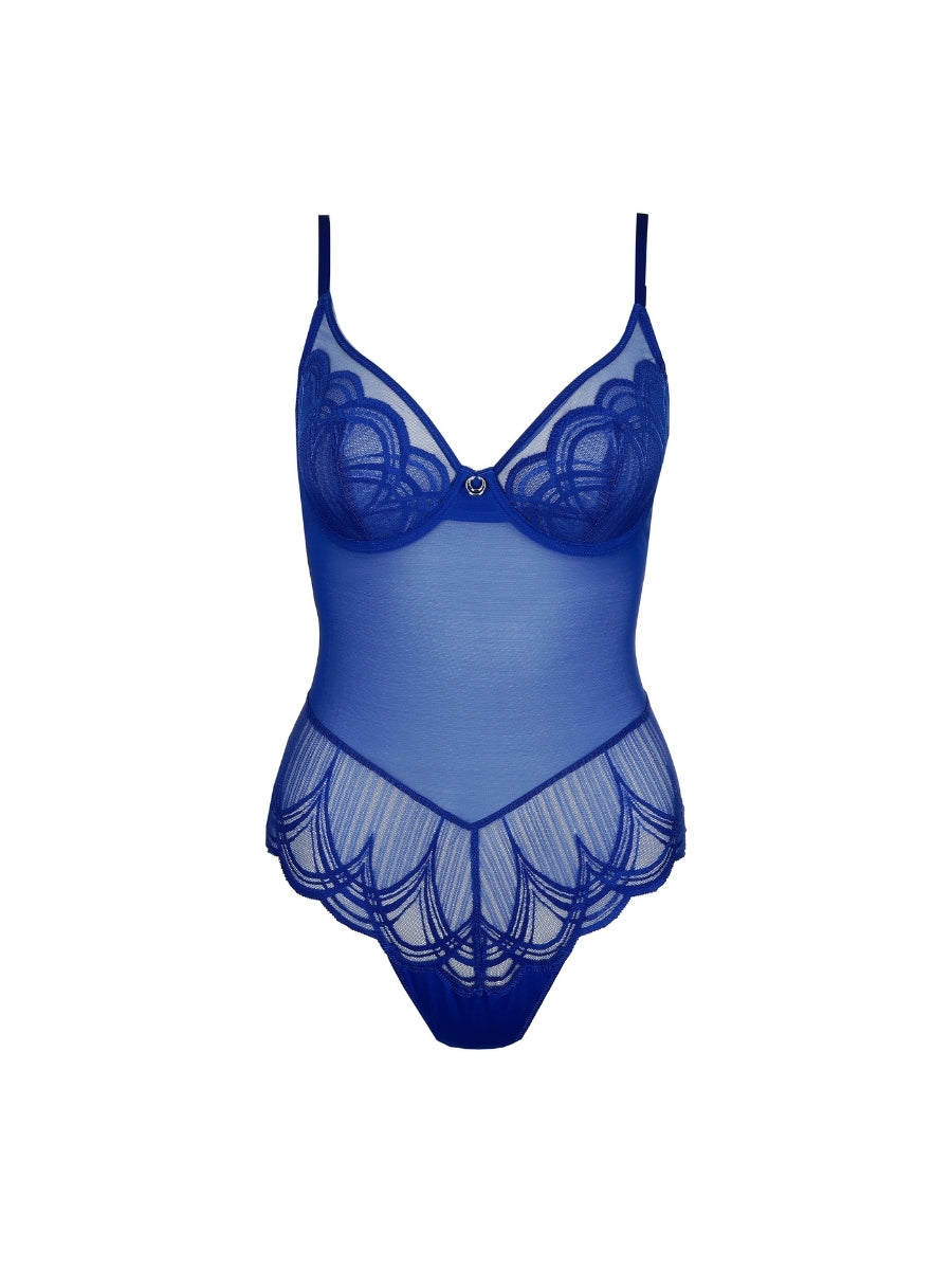 Cathia Plunge Bodysuit - Stylo Blue
