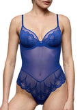 Cathia Plunge Bodysuit - Stylo Blue