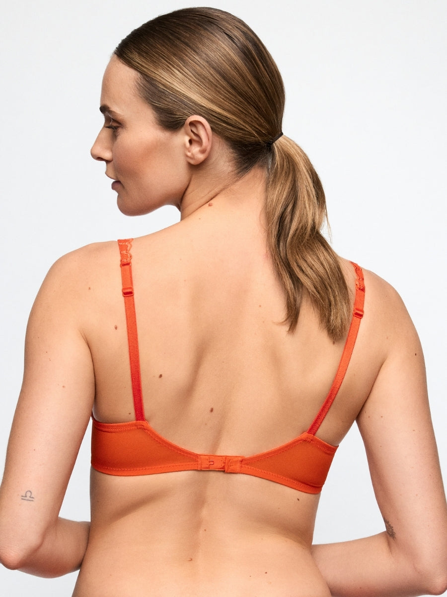 Cerina Padded Plunge Bra - Clementine