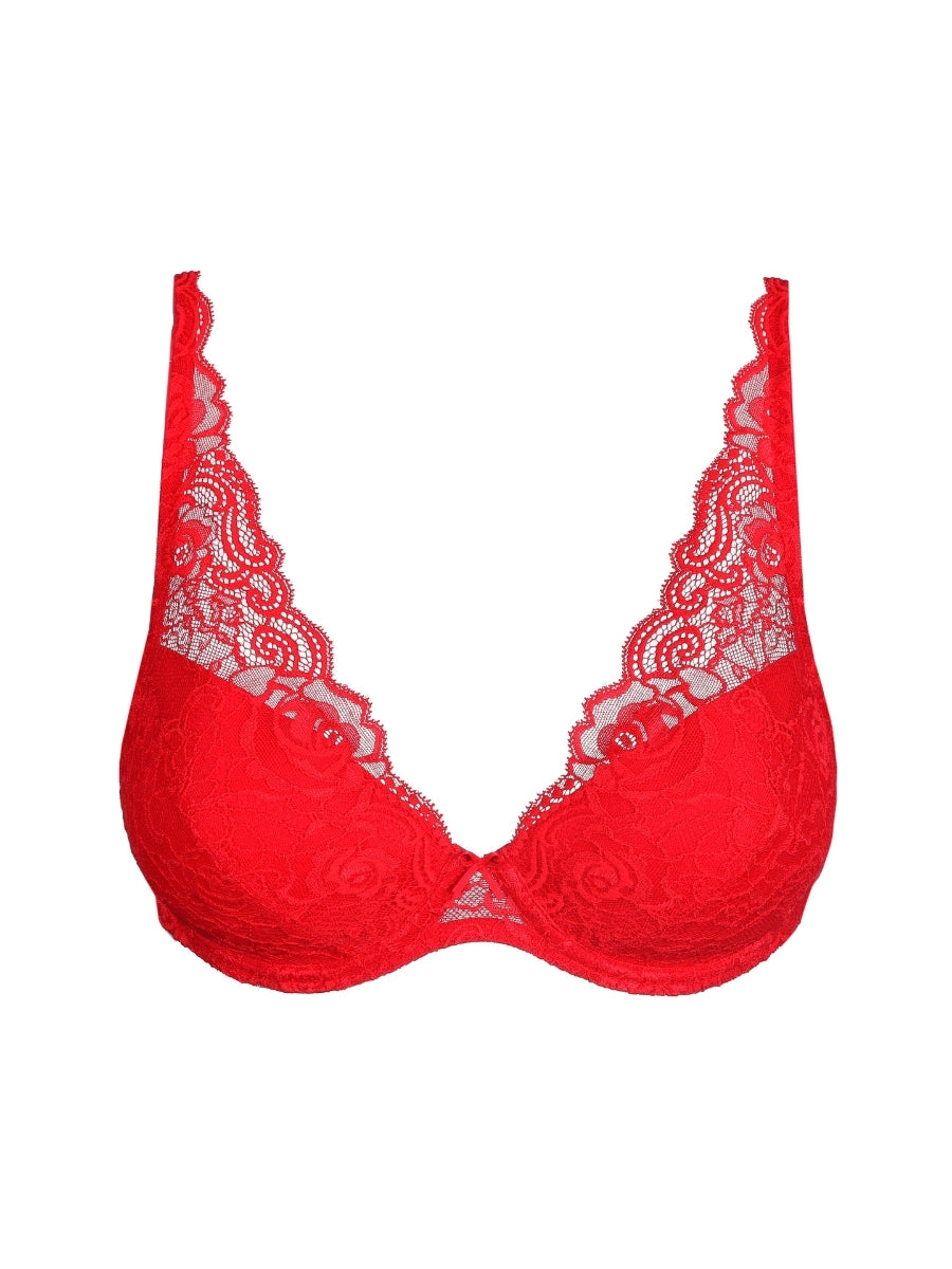 Cyrile Padded Plunge Bra - True Red