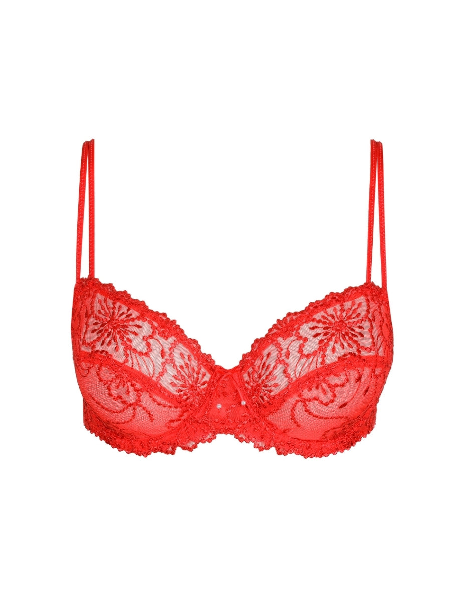 Jane Horizontal Seam Balcony Bra - True Red