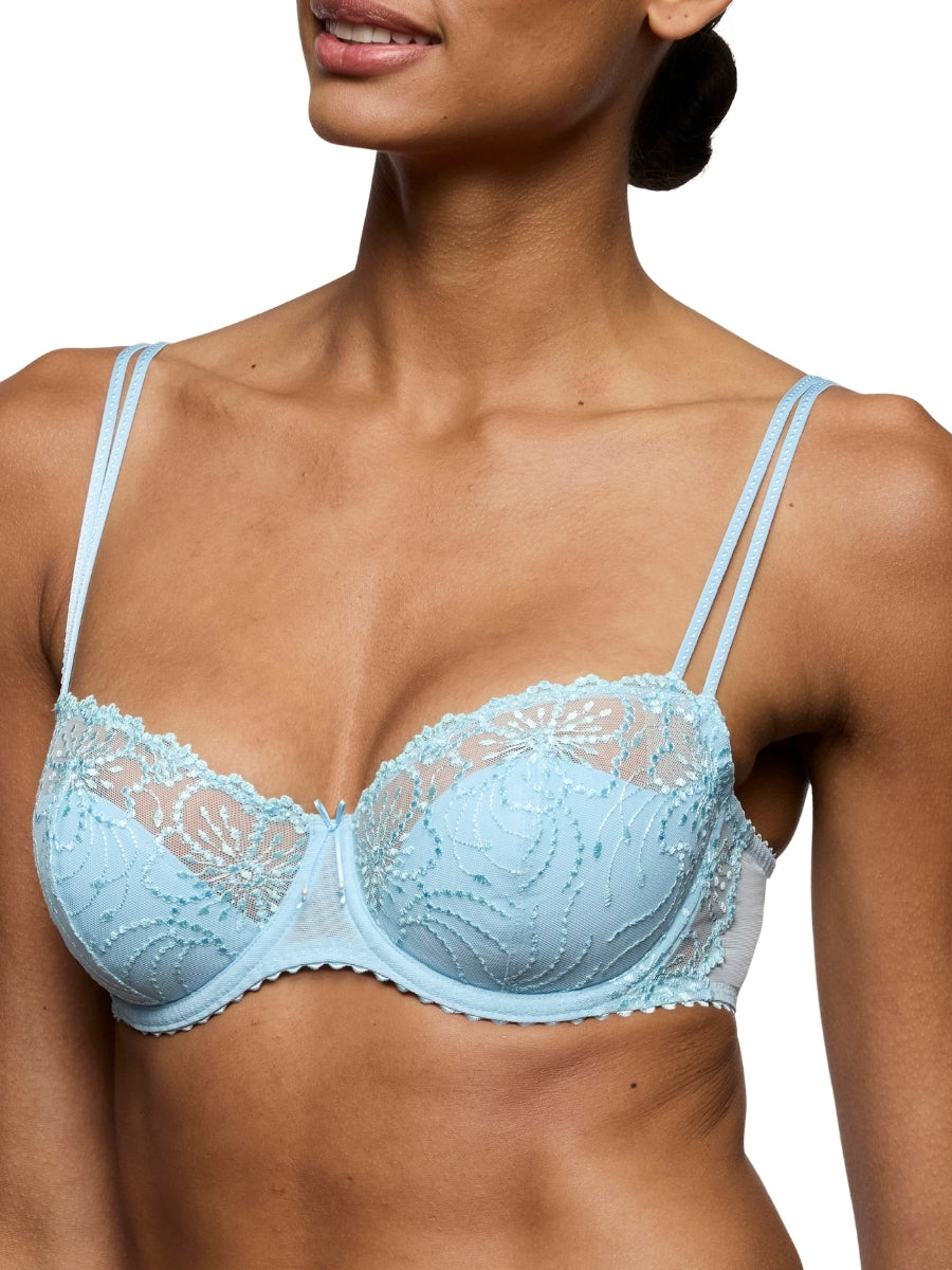 Jane Half Padded Balcony Bra - Milky Blue