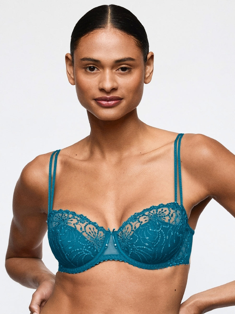 Jane Half Padded Balcony Bra - Peacock