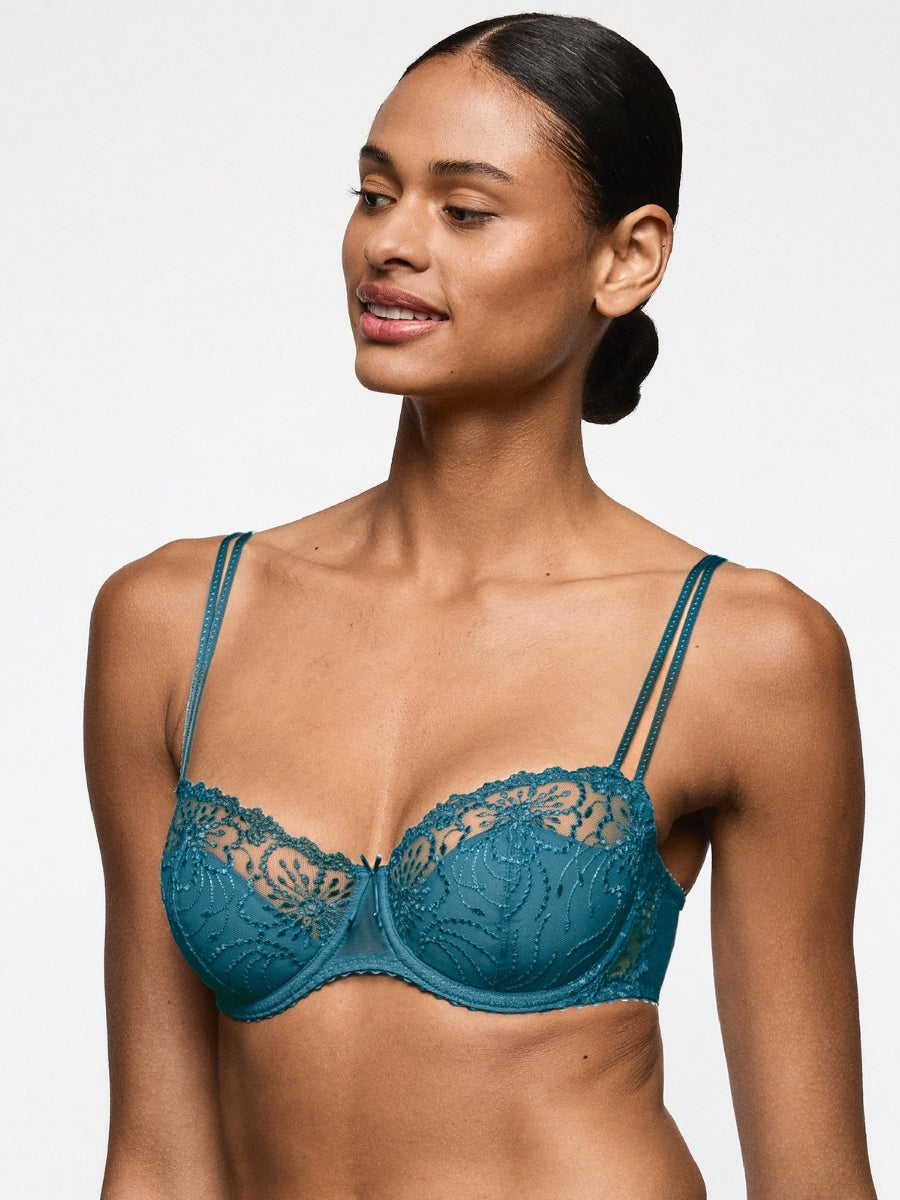 Jane Half Padded Balcony Bra - Peacock