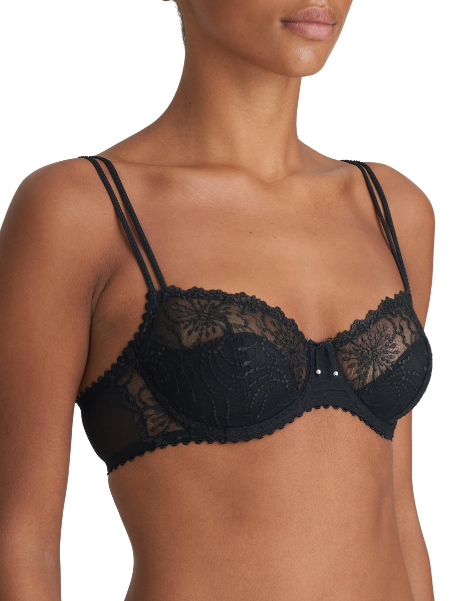 Jane Half Padded Balcony Bra - Black