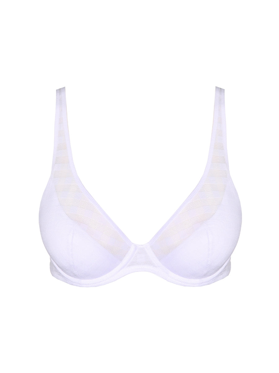 Jereme Half Padded Plunge Bra - White