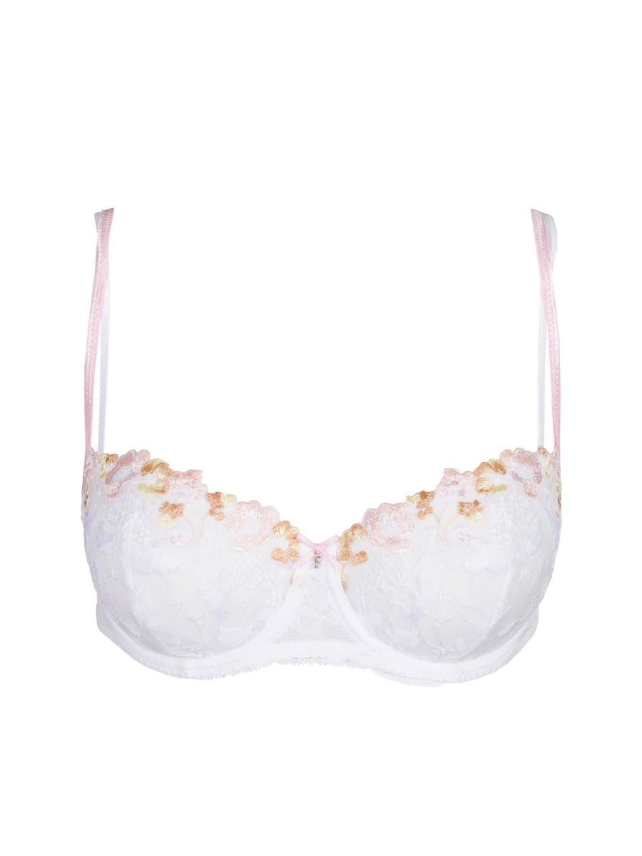 Lizelot Vertical Seam Balcony Bra - White