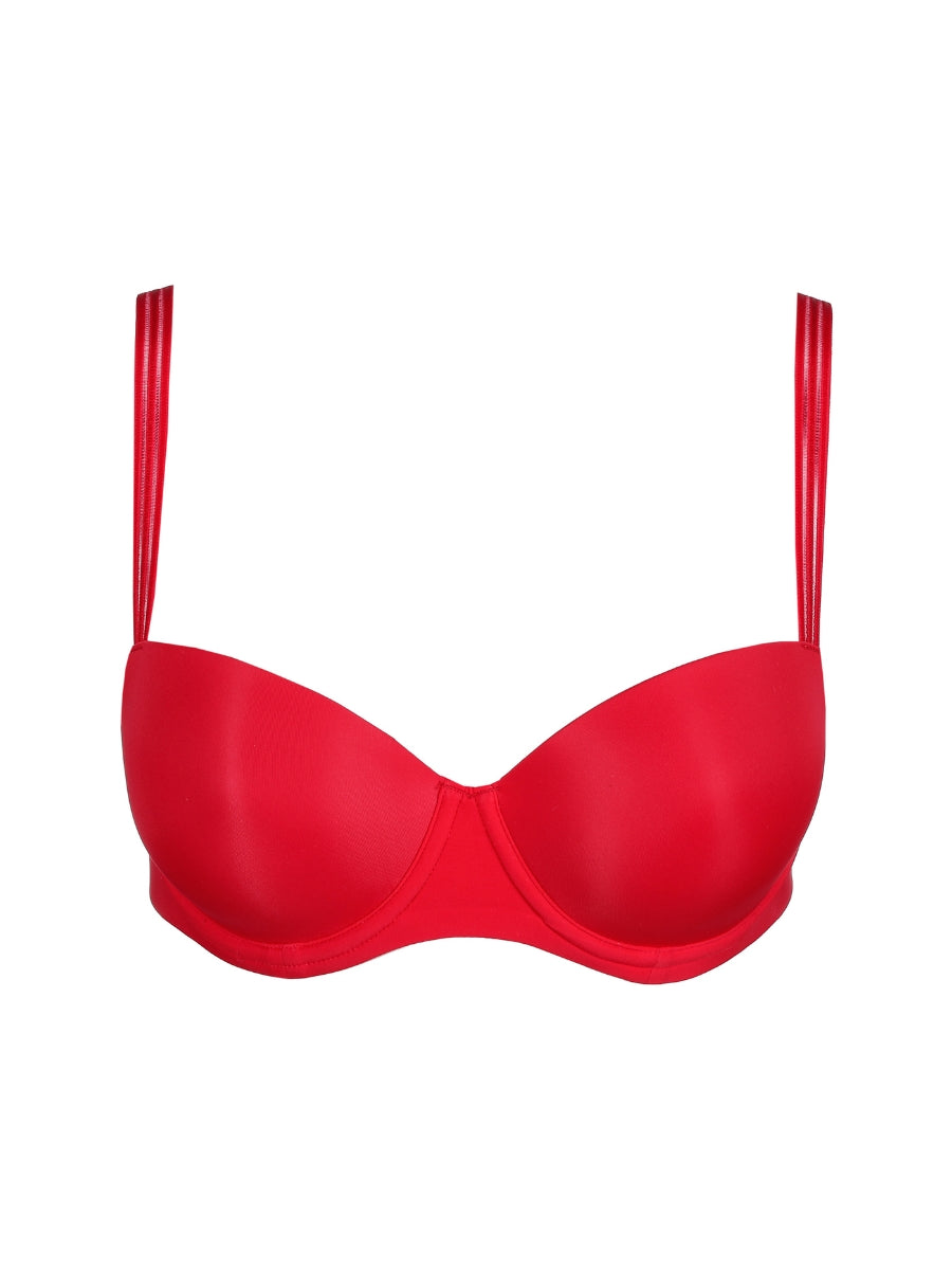 Louie Padded Balcony Bra - True Red