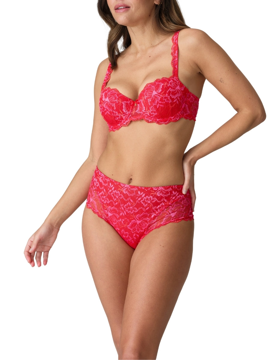 Manyla Padded Balcony Bra - Pixie Red