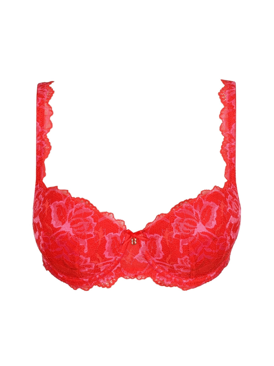 Manyla Padded Balcony Bra - Pixie Red