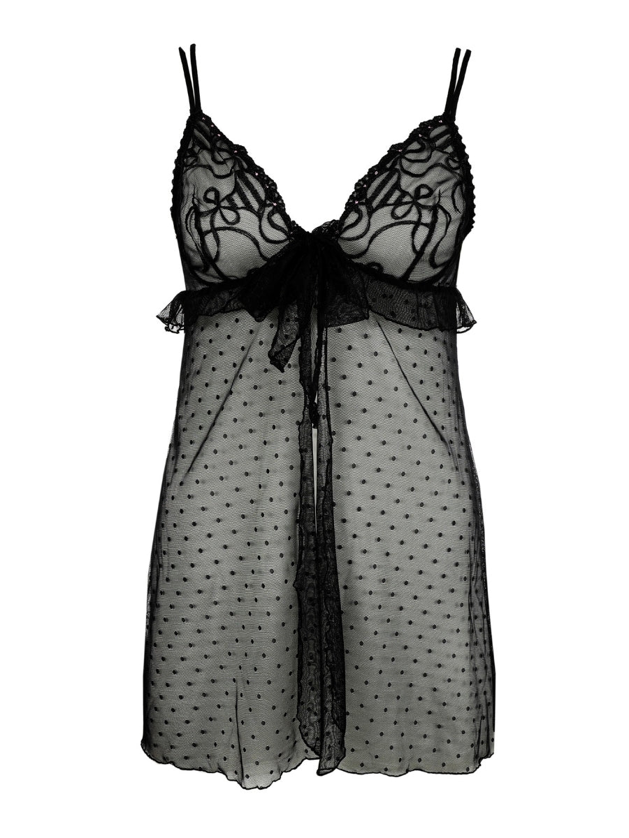 Noova Sheer Chemise - Black