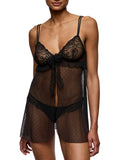 Noova Sheer Chemise - Black
