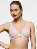 Solene Padded Plunge Bra - Gardenia Rose