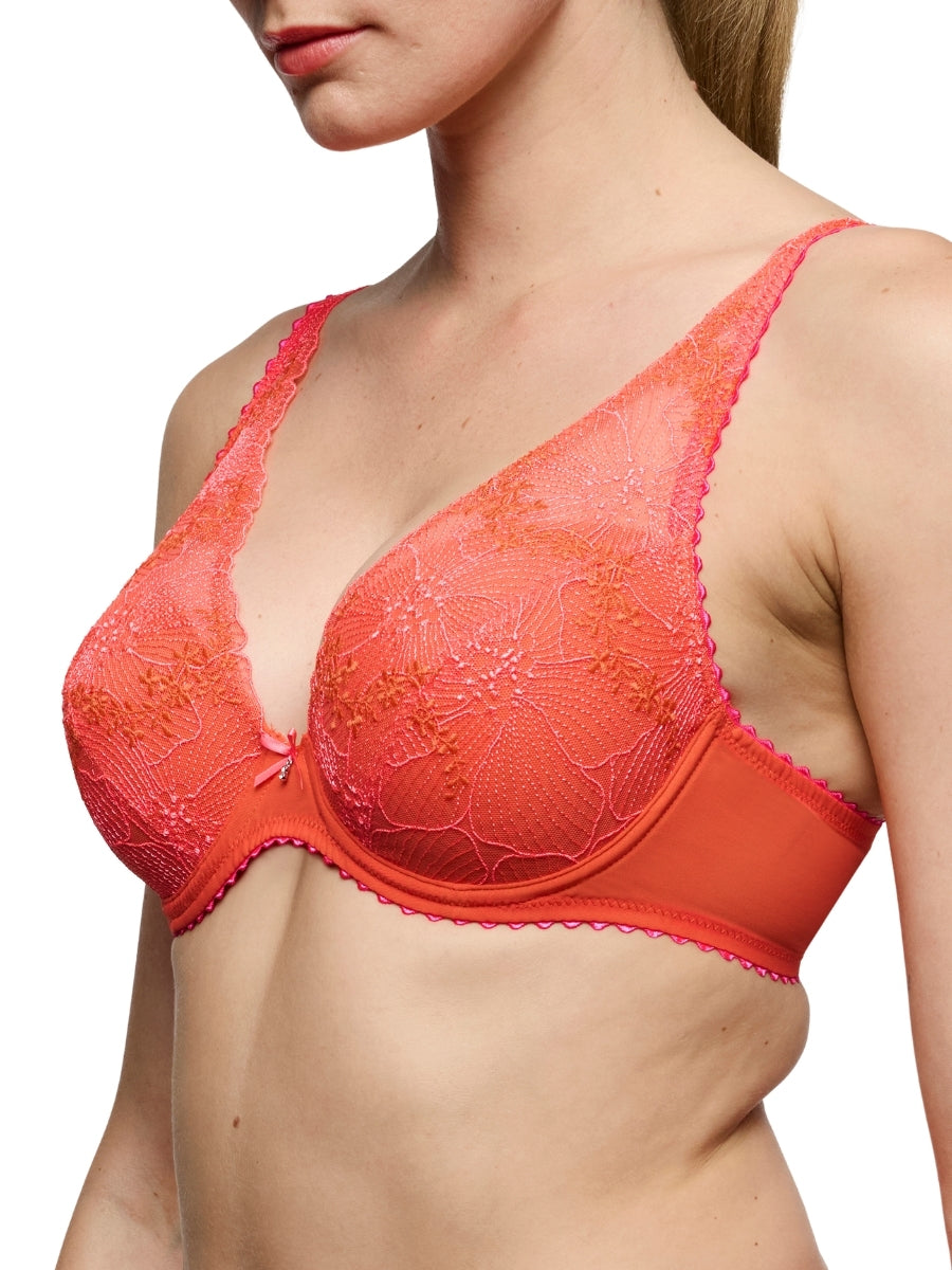 Solene Padded Plunge Bra - Pamplemousse