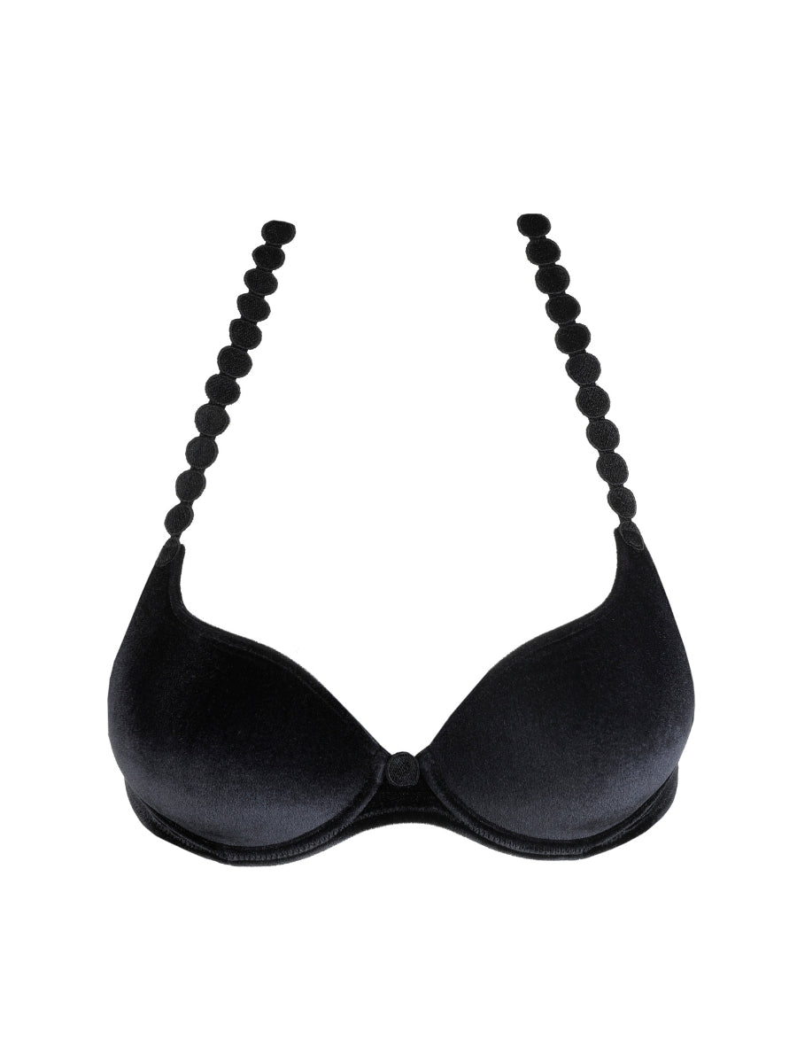 Tom Padded Heartshape Bra - Black Velvet
