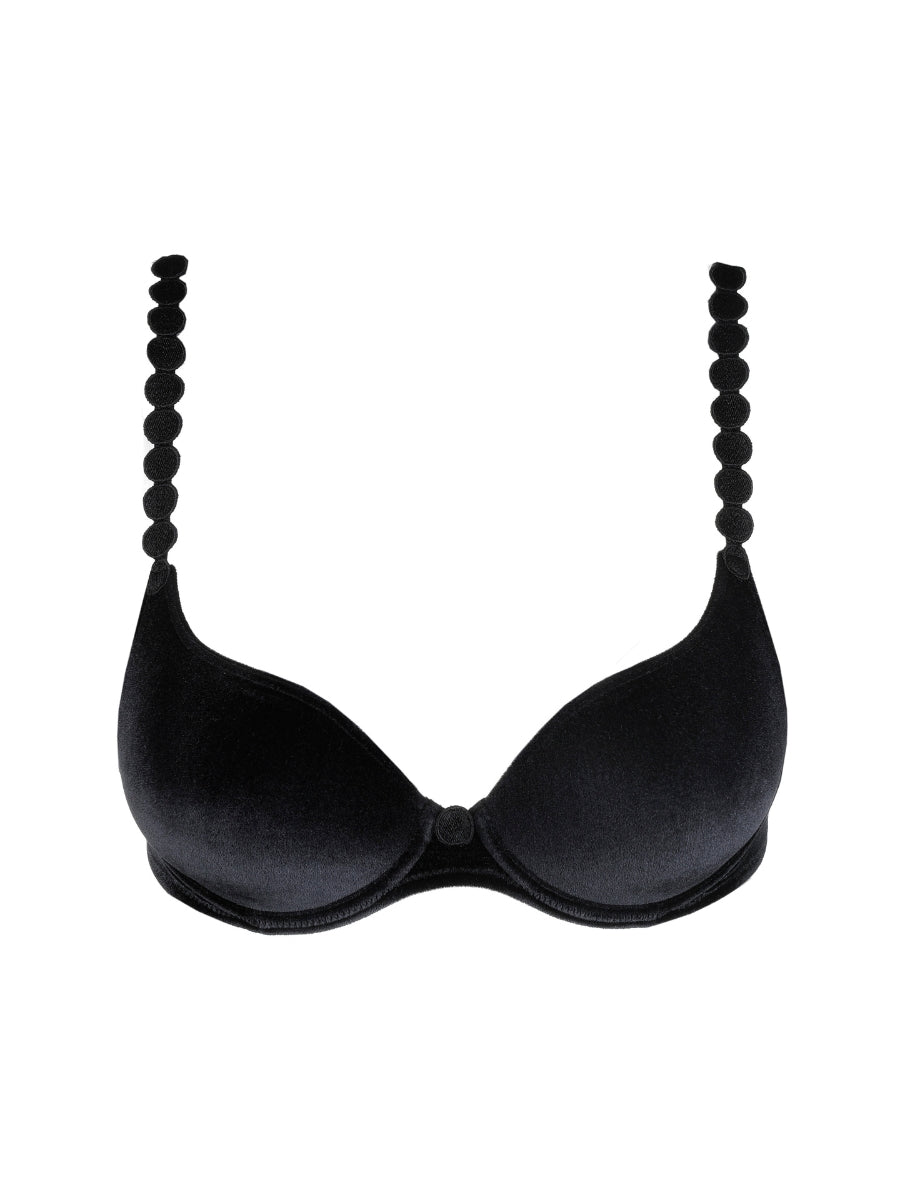 Tom Padded Heartshape Bra - Black Velvet