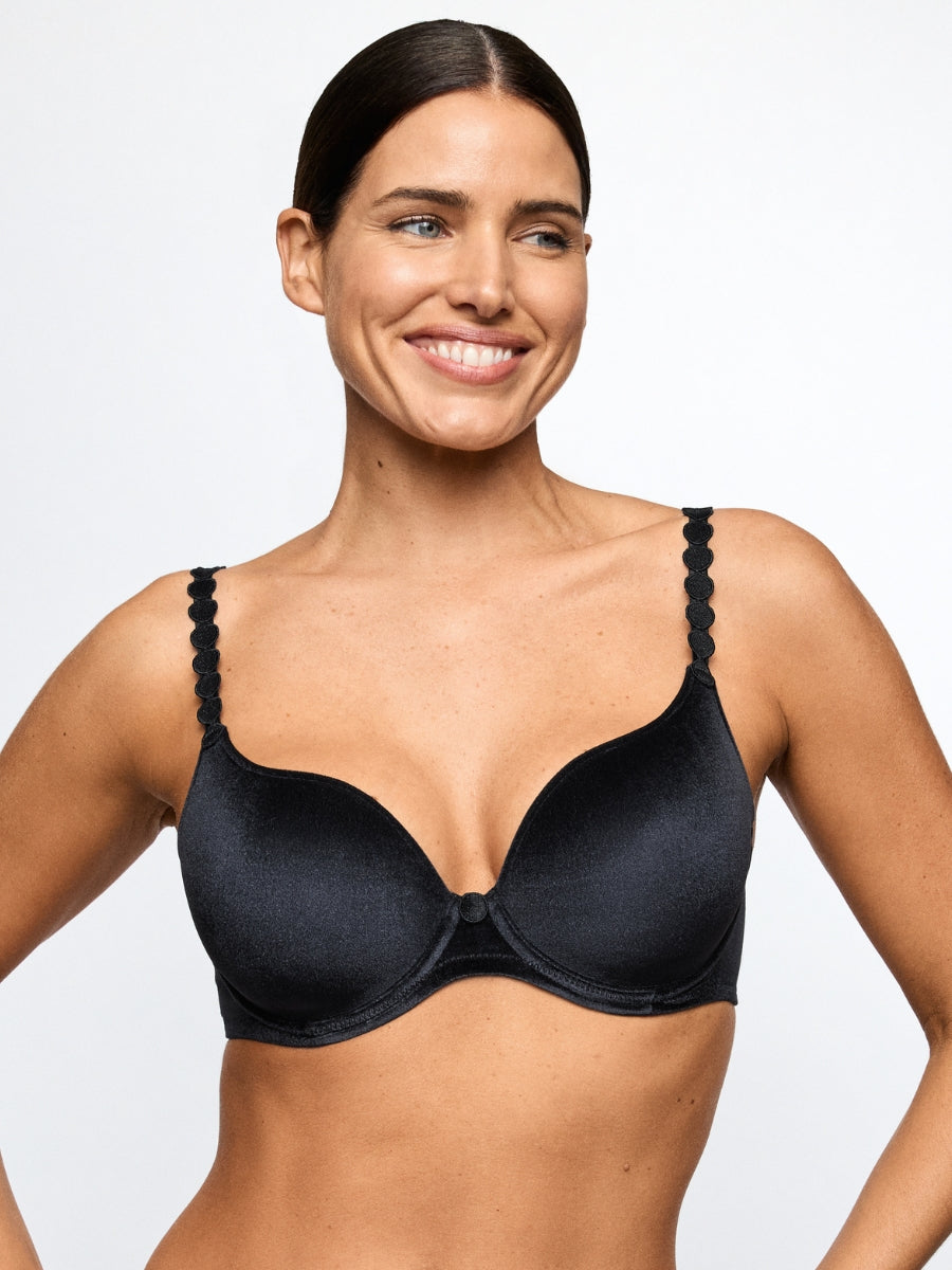 Tom Padded Heartshape Bra - Black Velvet