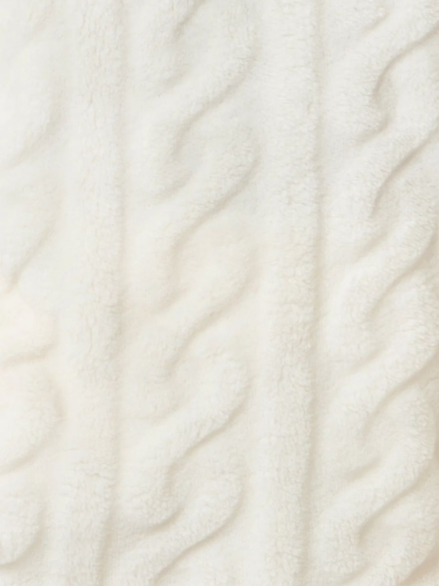 Cable Knit Fleece Poncho