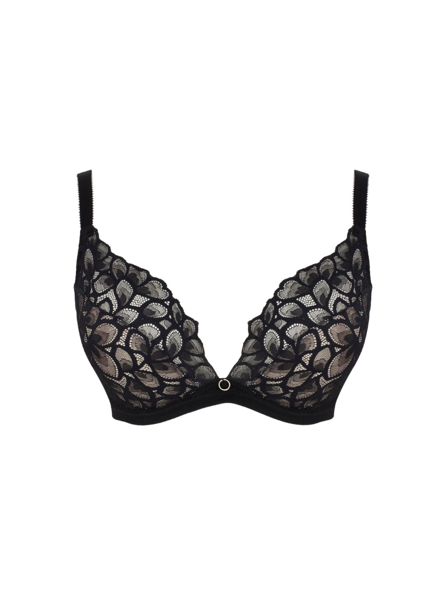 Allure Demi Plunge Bra - Black/Latte