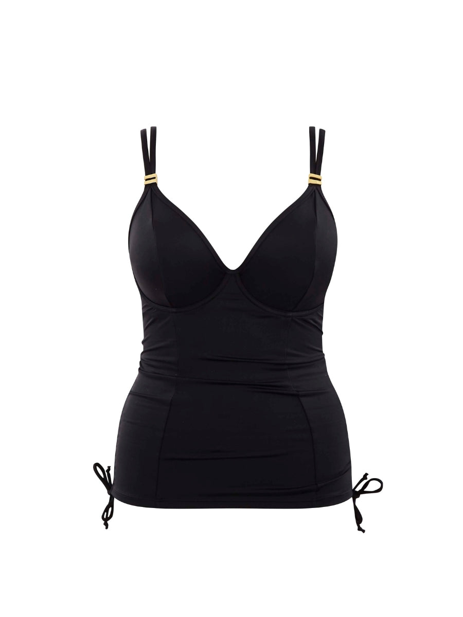 Anya Riva Balcony Tankini Top - Black