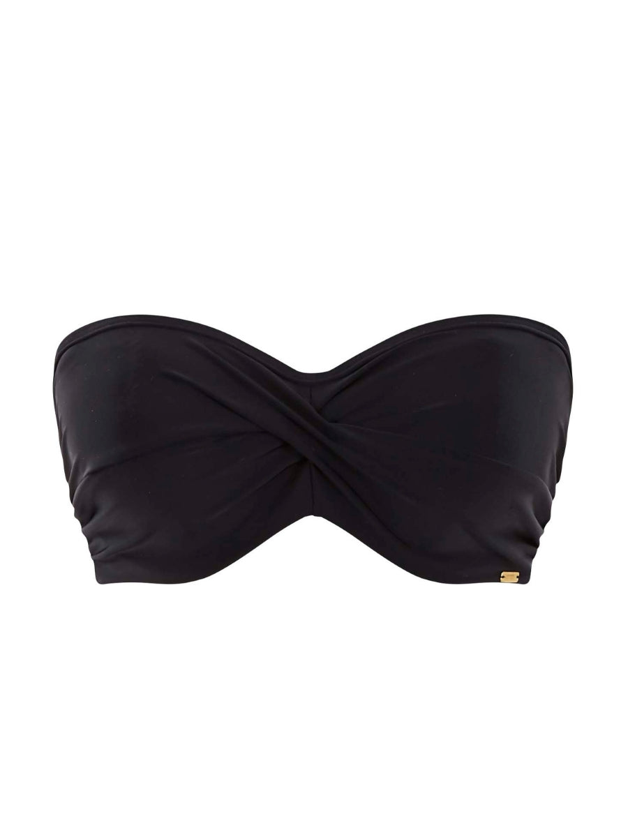Anya Riva Bandeau Bikini Top - Black