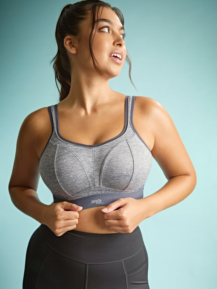 Boundless Non Wired Racerback Sports Bra - Charcoal Marl