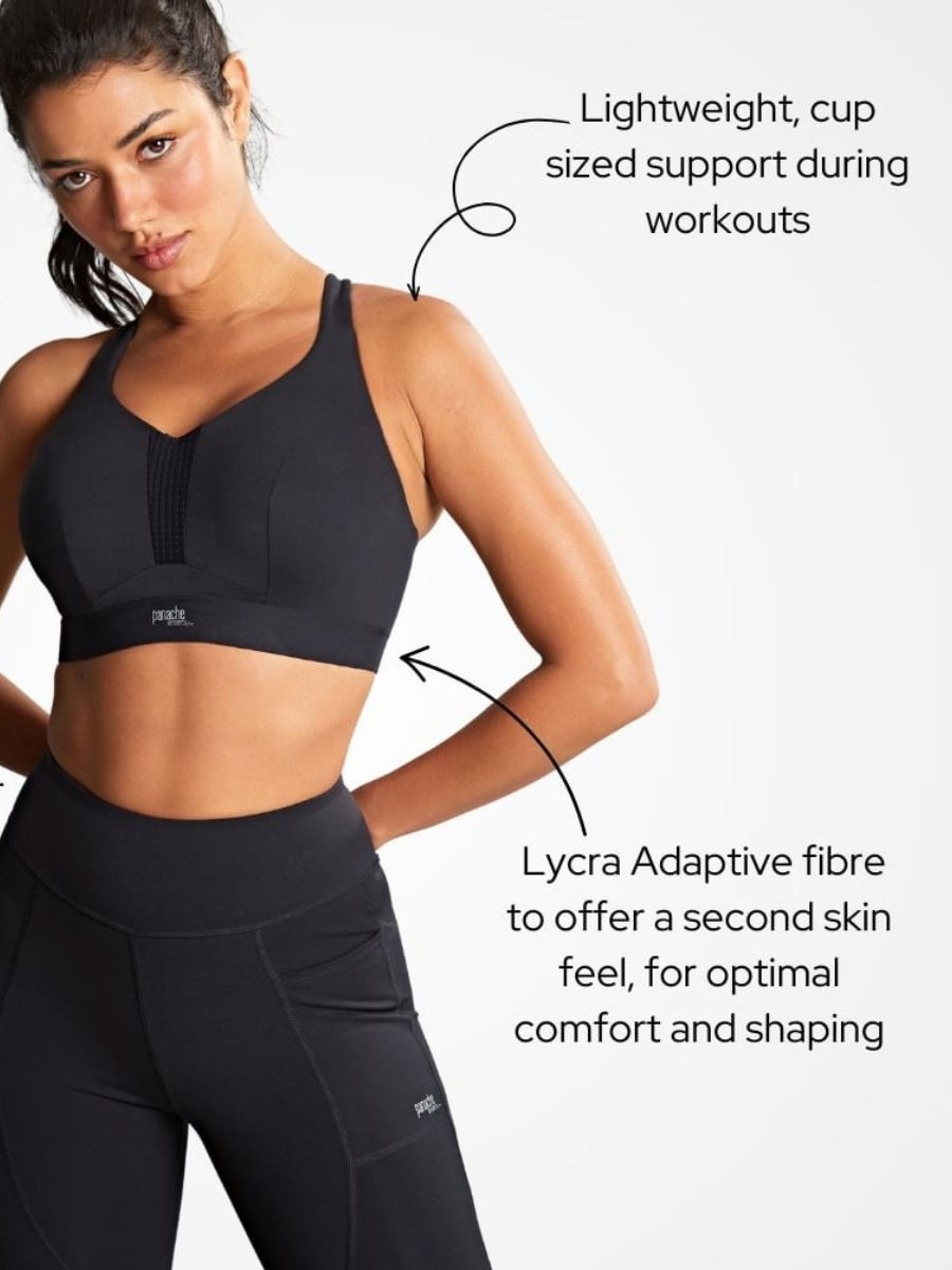 Endurance Wired Racerback Sports Bra - Black