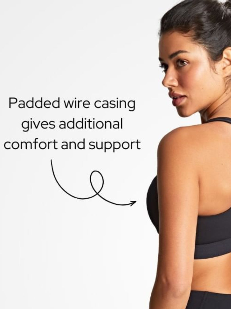 Endurance Wired Racerback Sports Bra - Black