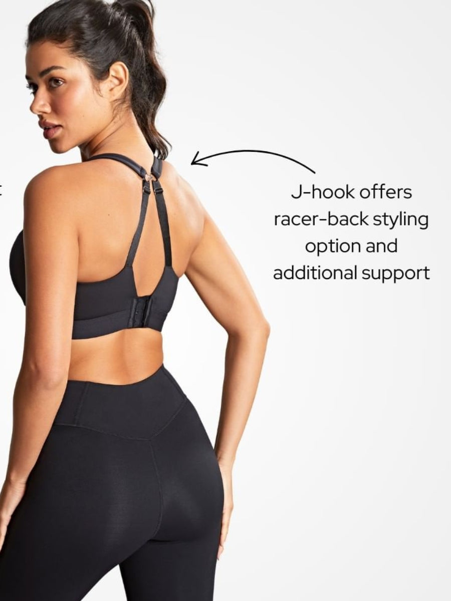 Endurance Wired Racerback Sports Bra - Black